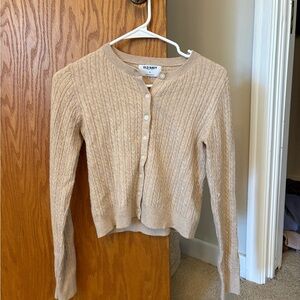 Old Navy Women's Beige Cable Knit Cardigan
